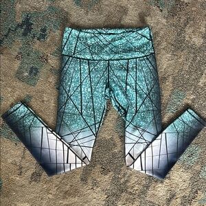 Noli teal and gray Performance Leggings with High Waistband